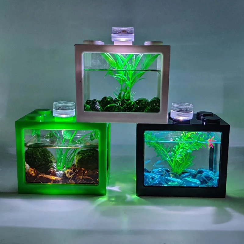 Super White Acrylic Glass Fish Tank Aquarium Customized Glass Living Room Tabletop Large Small Water Grass Turtle Cylinder House