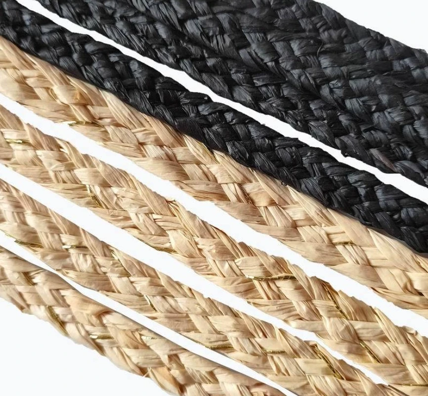 5 Stands Handmade Braided Raffia Rope Madagascar Natural Raffia Ropes For Raffia Handbag Hats