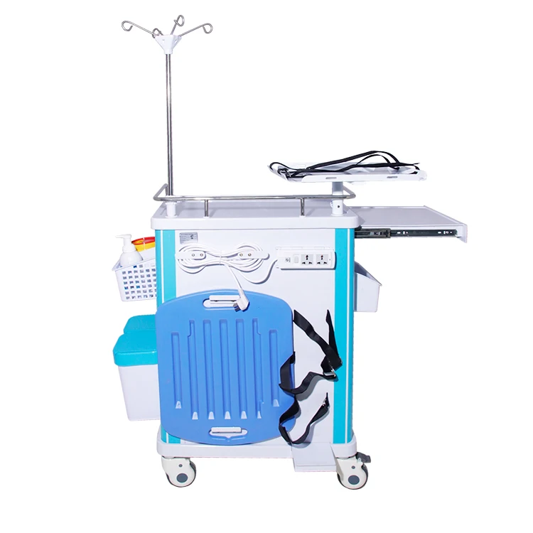 Цена производителя для медицинских тележек для использования в больницах, тележка для чрезвычайных ситуаций, тележка для больниц из АБС-пластика для чрезвычайных ситуаций на продажу