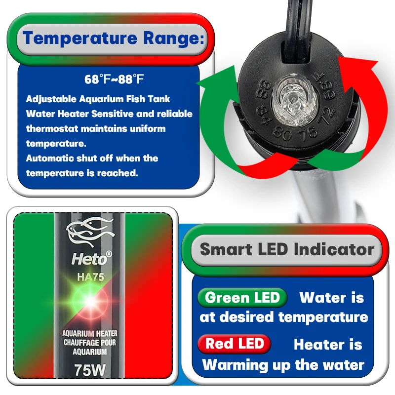 Heto HA-75 Glass Fish Round Heater