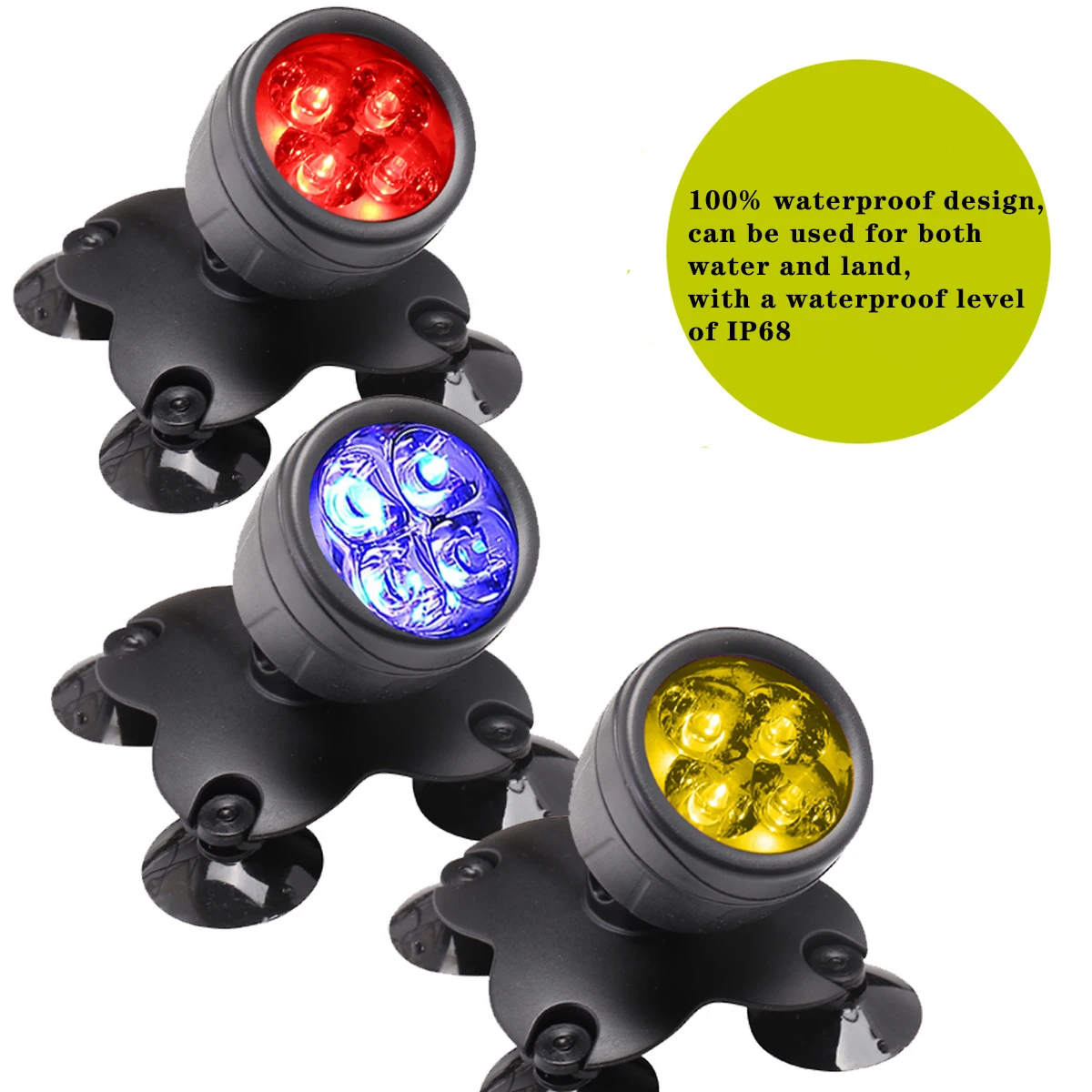 Solar colorful spotlights diving lights waterproof lamps remote control RGB aquarium lights underwater courtyard garden lights