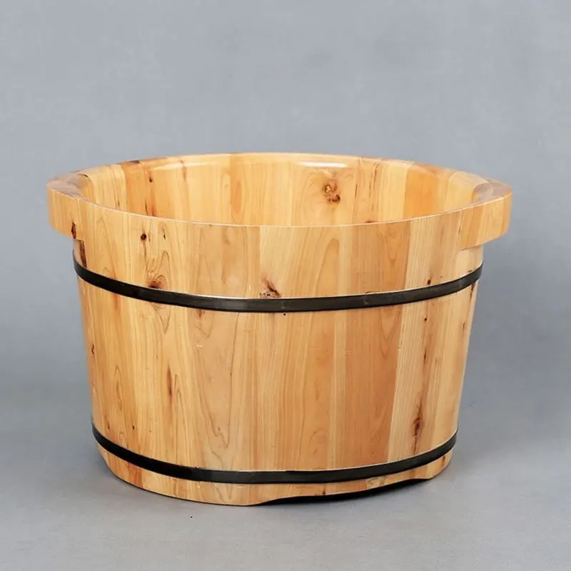 Household Cedar Wood Heat Preservation With Massager And Lid Foot Spa Bucket Wooden Foot Bath Barrel