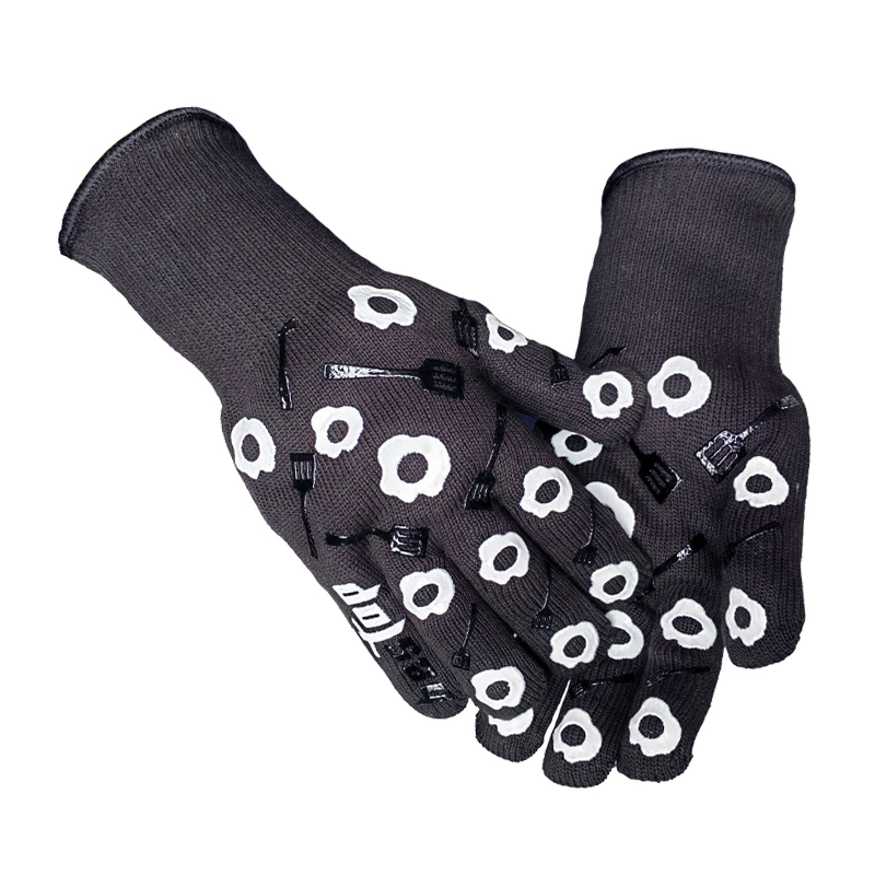 Seeway Heat Resistant Home kitchen Silicone Oven Mitt Silicone Oven Gloves BBQ chef Cooking Grill Gloves