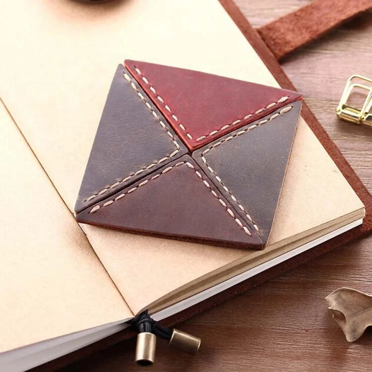 
crazy horses genuine leather bookmark customized leather bookmark triangle shape 