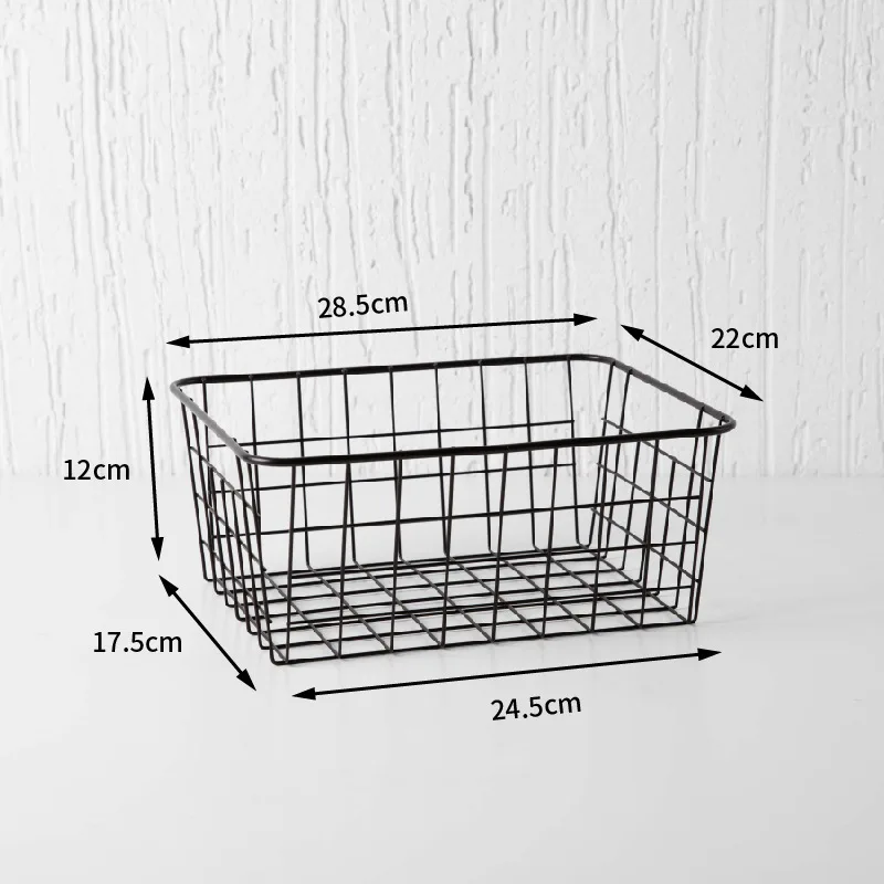 Wrought Iron Storage Basket Desktop Organizer With Large Capacity Multipurpose And Multifunctional. Sturdy And Durable