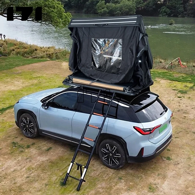 Oem custom cheapest side opening hard shell folding 2-4 person aluminum pickup truck 4x4 car roof top tent