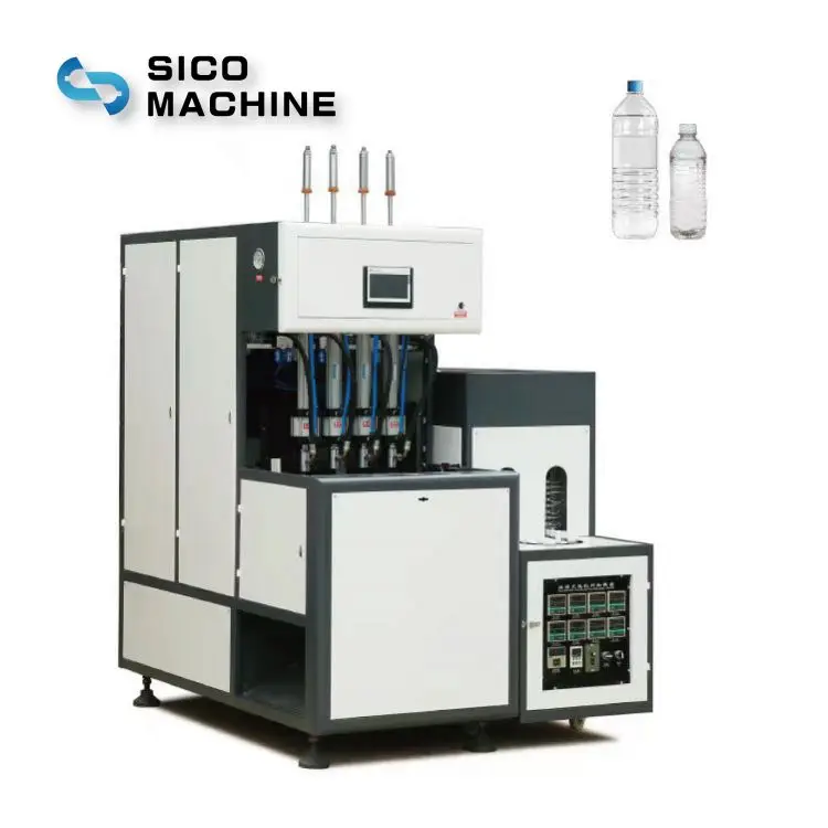 Semi Automatic Plastic PET Bottle Making Machine 4 Cavities Plastic Bottle Blowing Machine