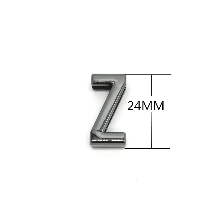 Custom Small metal letter Hollow style Metal Alphabet A-Z Letters Buckle slide on letter charms For HandBags Collar clothing