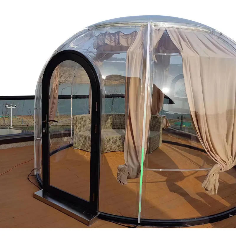 New popular waterproof prefabricated PC demes glamping dome house for japan hotel inn
