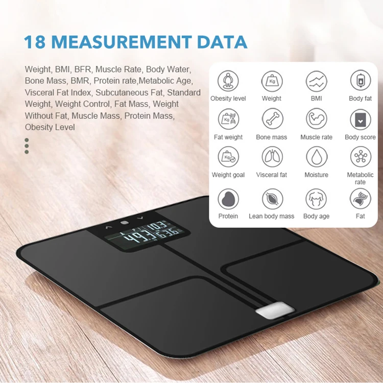 New Arrival Pattern Eco-health 180kg 396lb Bathroom Electric Weighing Body Fat Scale