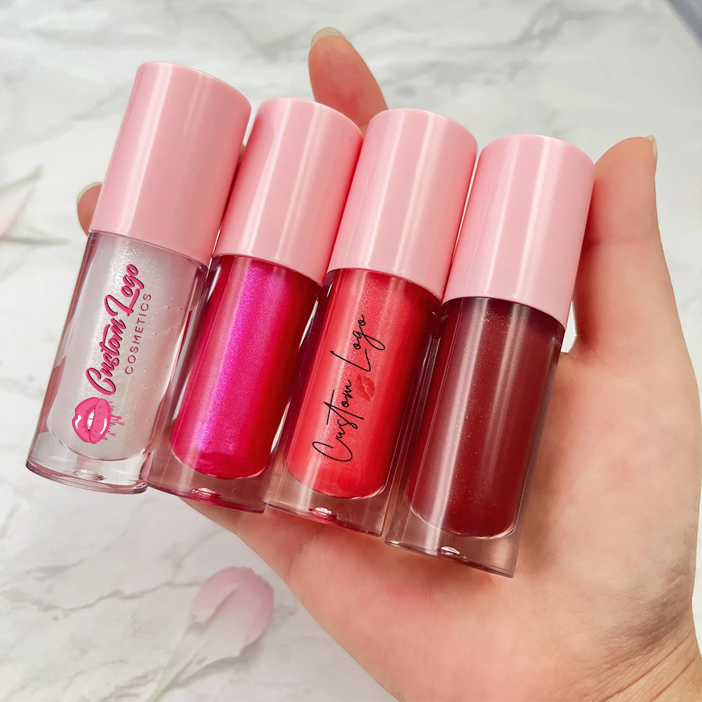 Vegan Clear Nude Lipgloss Vendor Round OEM Lip gloss Tubes Packaging 6ml Clear Lip Gloss Tubes With Big Brush Big Wand