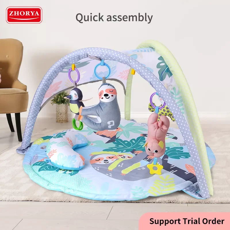 Zhorya hot product 0 6 12 month ocean balls crawling cotton soft baby gym activity carpet play mat playmats for kids baby