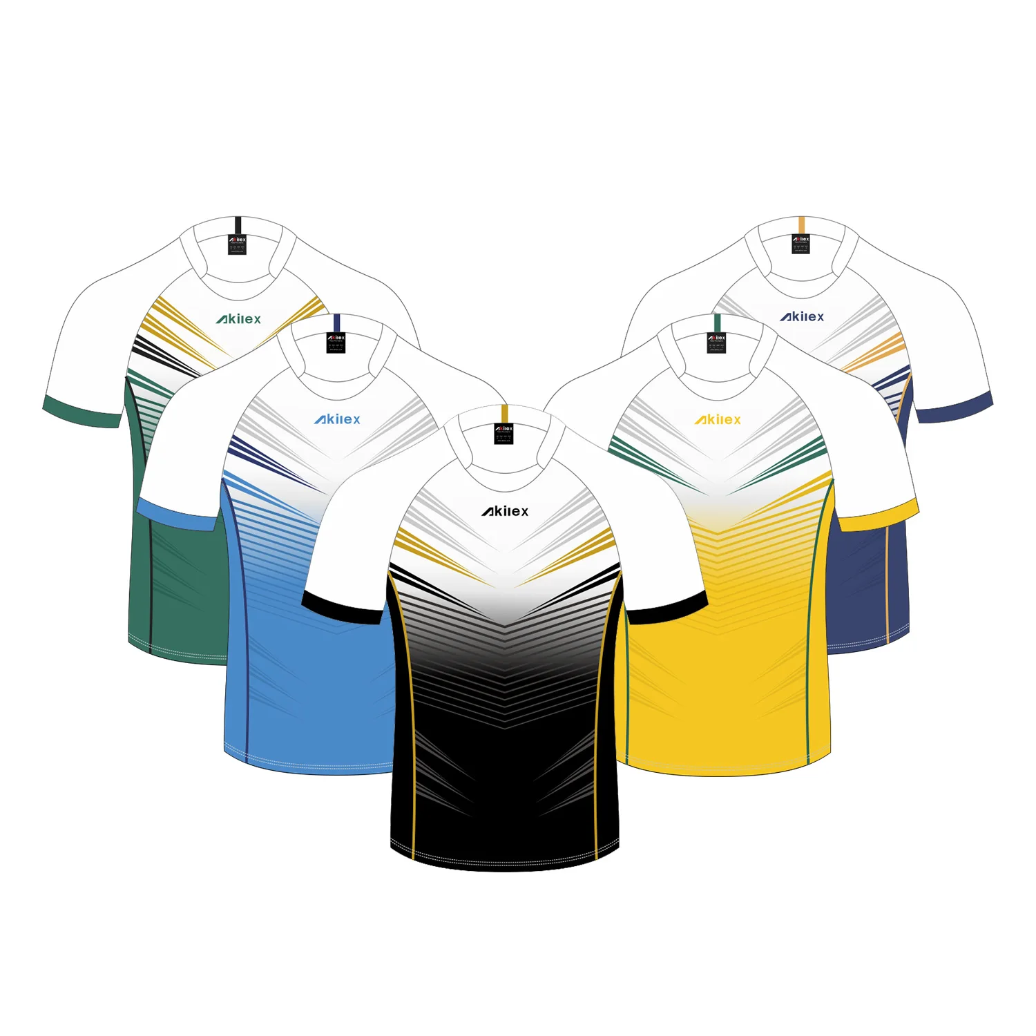 Akilex wholesale custom rugby jersey 100% polyester breathable rugby wear anti-bacterial rugby uniform with high quality