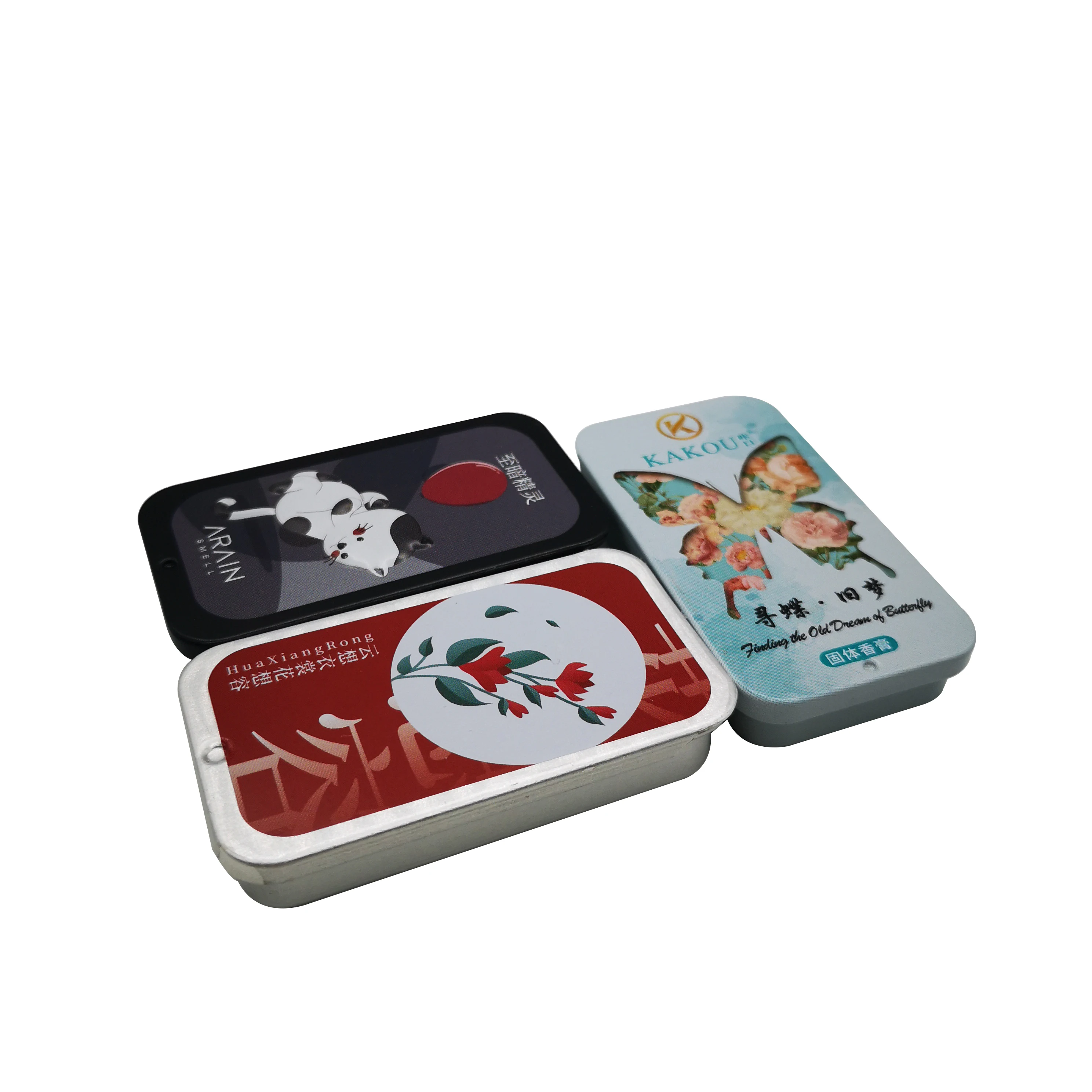 New hot selling products luxury rectangular Aluminum Tin Cans hand cream slide tin box with lid