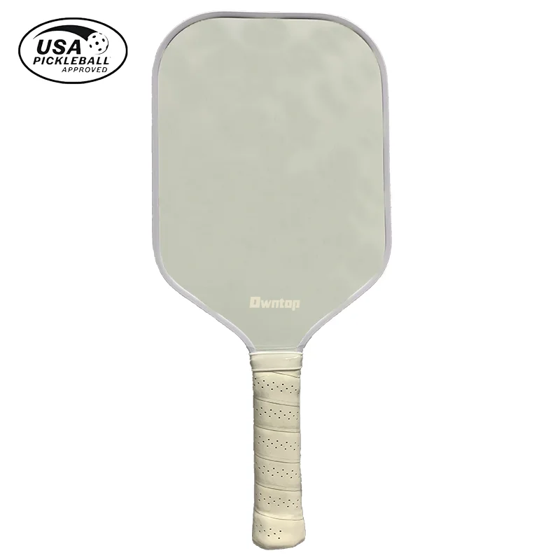 Owntop Sports Custom White 16mm Pickleball Paddle Toray T700 Carbon Fiber Cold Press With 16 mm