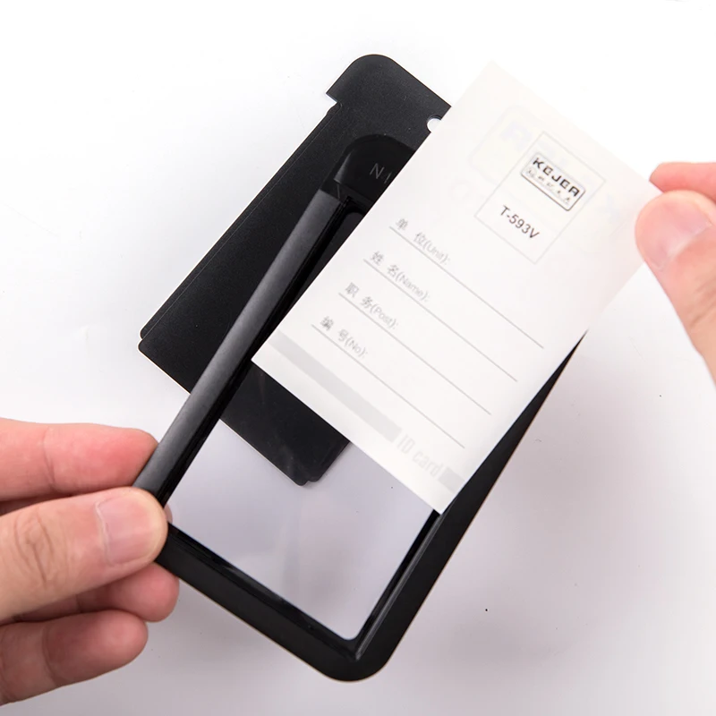 LOGO Sliding ID Badge Holder Hard Plastic Work Badge Sleeve for Office, School, Factory, ID Credit Cards, Proximity Key Cards