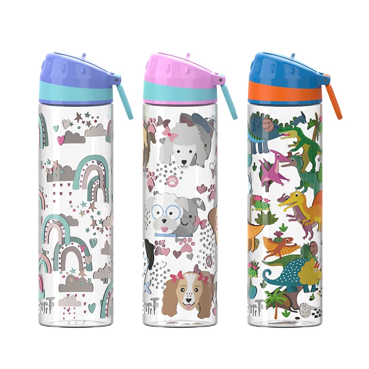 Пластиковая бутылка для воды детей с соломой высокое качество 650 мл соломенная крышкой