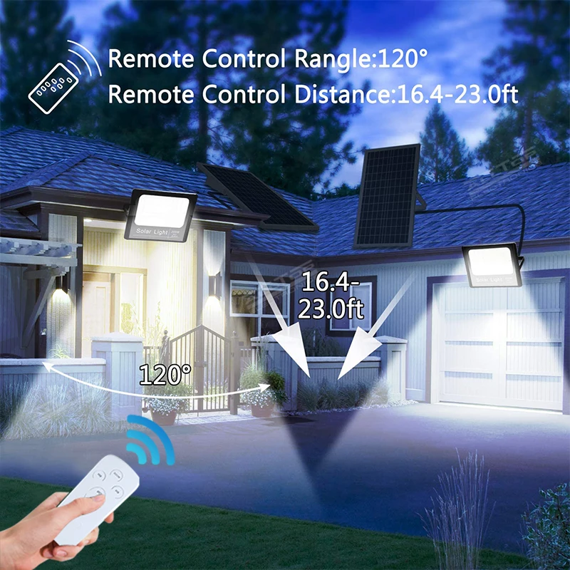  Alltop High Quality Outdoor Remote Control 25w 40w 60w 100w 200w 300w Solar Led Flood