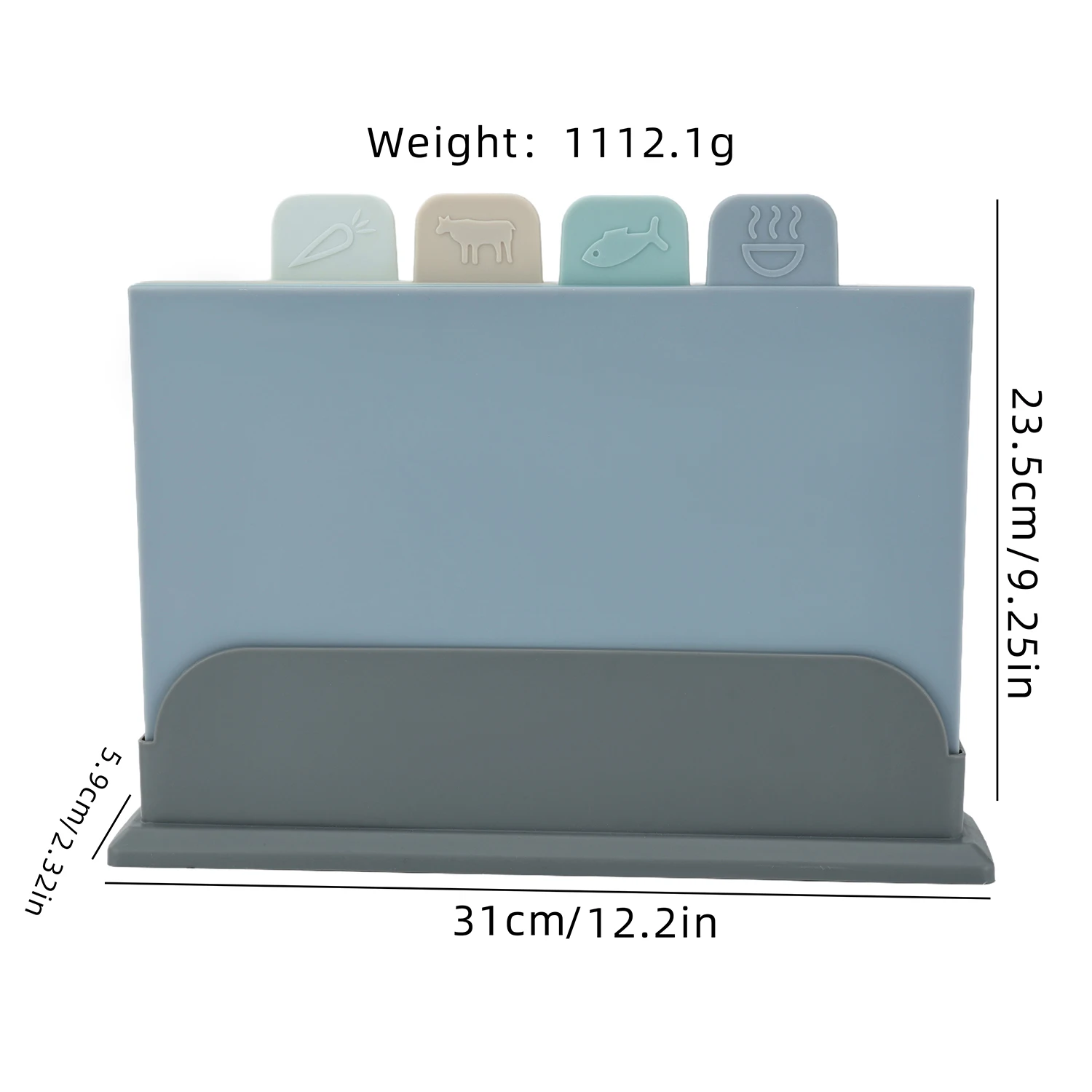 Wholesale Durable Eco-Friendly Multipurpose 4 Pcs Cutting Boards Set With Storage And Food Icon