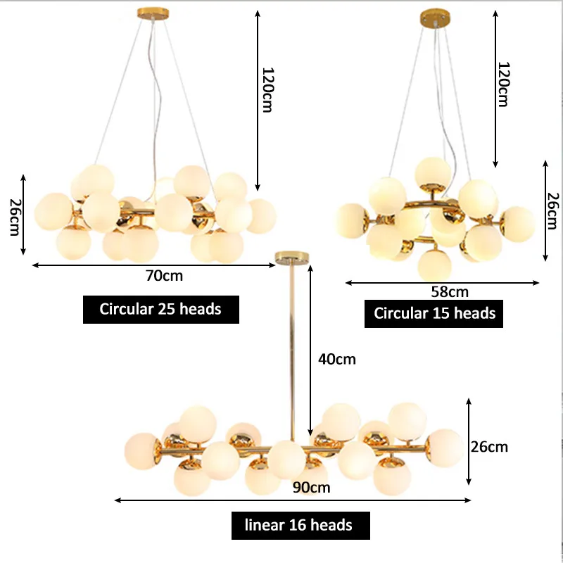 American country gold metal linear milk white glass 110 volt hanging lamp led chandelier for dining room bedroom living room