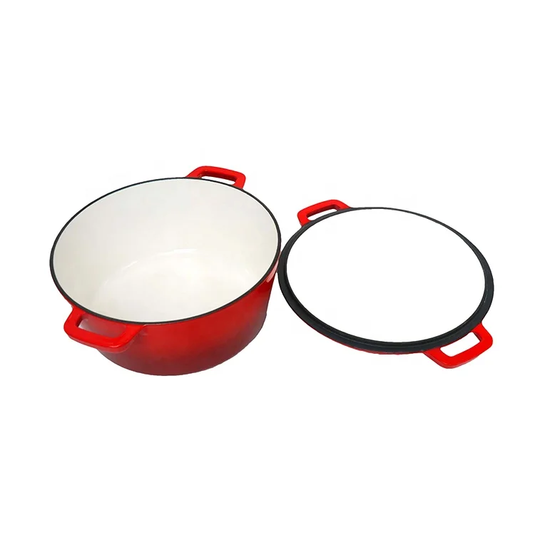 Preseasoned чугунная голландская печь с сковородок (2 в 1 Набор посуды Открытый Костер приготовления кастрюля для супа гриль