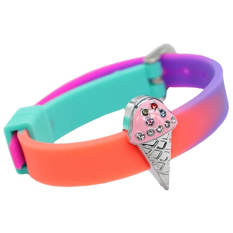 Yummy Gummy Slider Charm Jewel Silicone Bracelet Colorful Soft Scented Bangles Bracelet