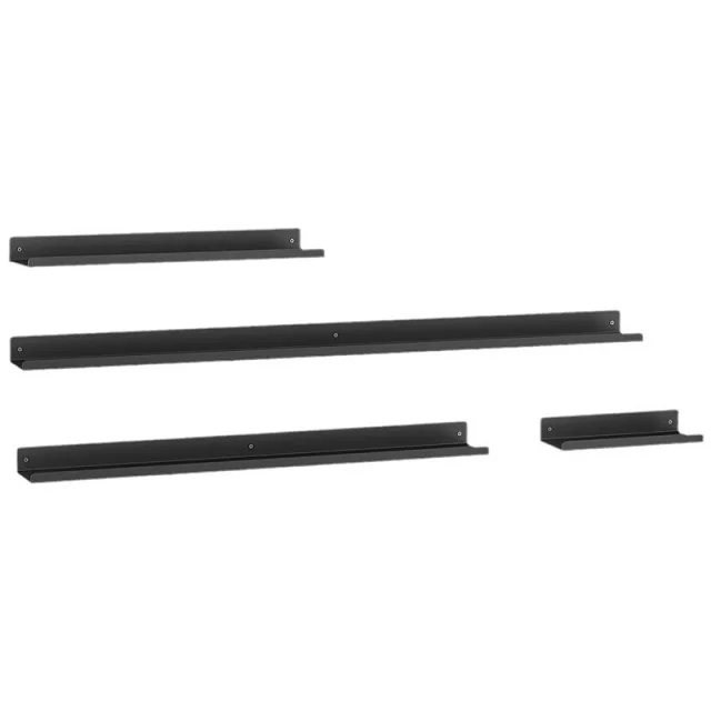 120*12cm Wall-Mounted One-Line Storage Rack Carbon Steel Wall Photo Shelf Decorative Floating Shelves For Living Room Black