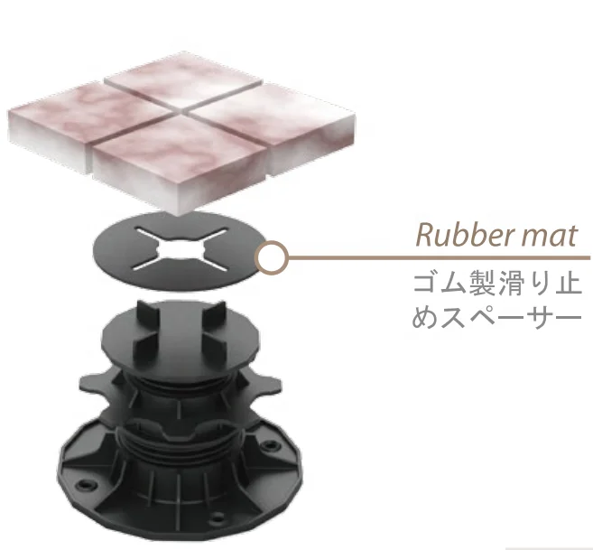 Plastic rubber shim rubber mat 2 mm thickness used under tiles for anti skid, noise mute and shock resistance XF-T510