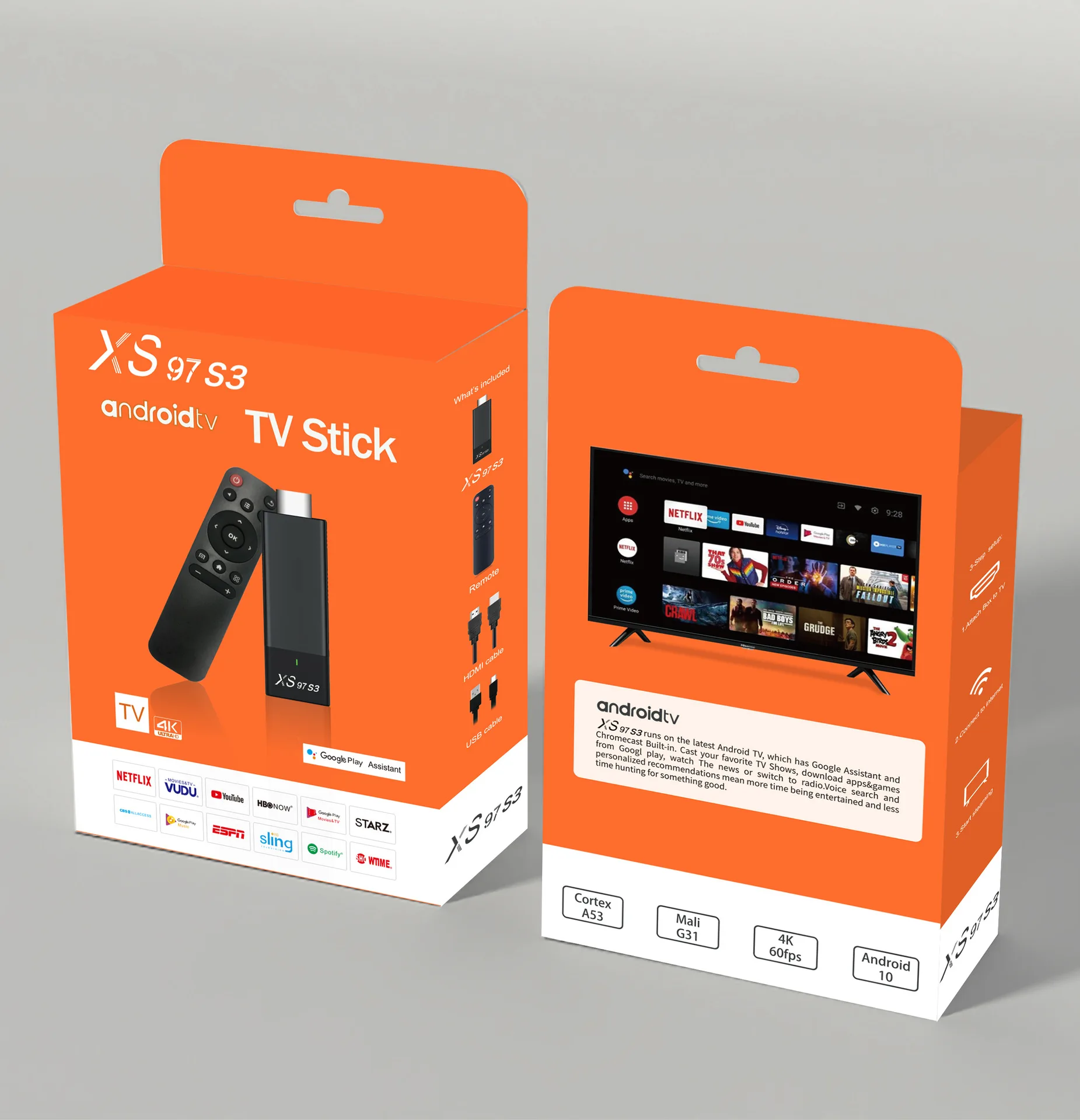 XS97 S3 H313 Android 10 Smart TV Stick 4K HDR TV приемник 2,4G 5,8G двойной беспроводной Wi-Fi медиаплеер 1GB RAM 8GB ROM TV Stick