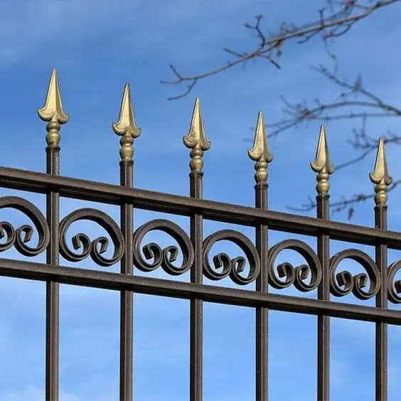 Premium quality shaped powder coated metal trellis ornamental steel metal garden fencing railing panels