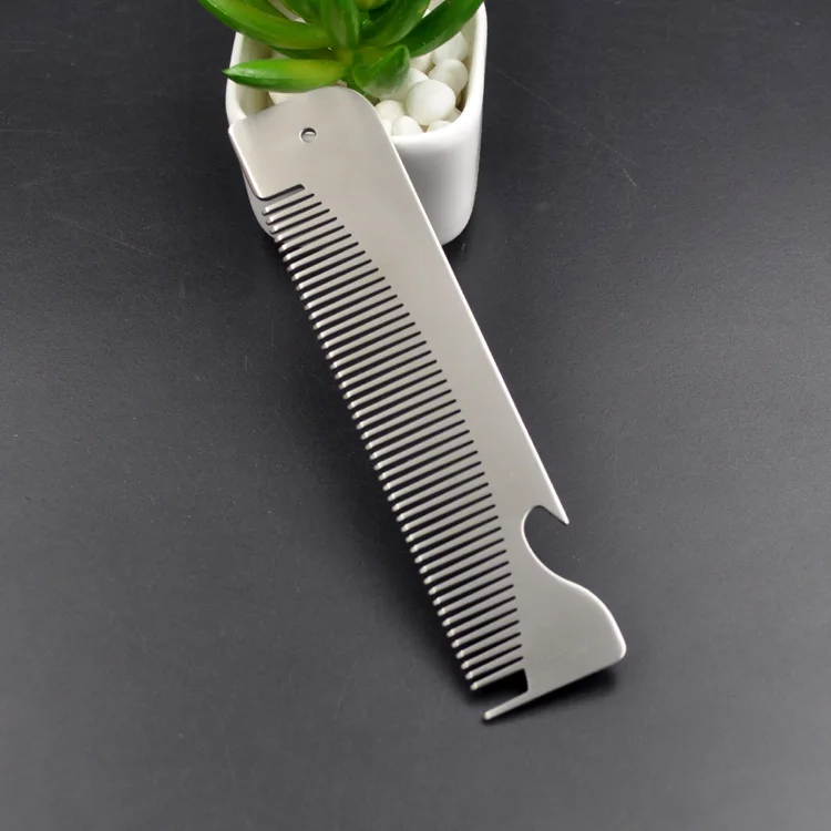 2022 Unique design custom home travel salon hairdressing comb stainless steel anti-static folding portable comb