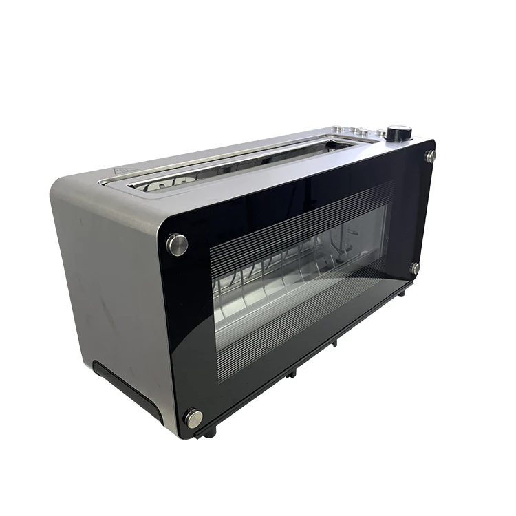 Профессиональный электрический тостер, автоматический выдвижной тостер с видимым окном и подносом для крошки