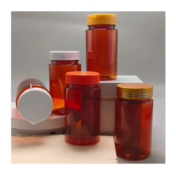 orange PET HDPE plastic Bottles for Prescription