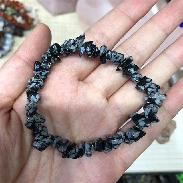 New arrivals cheap crystal jewelry natural mixed quartz crystal chips elastic bracelets for sale