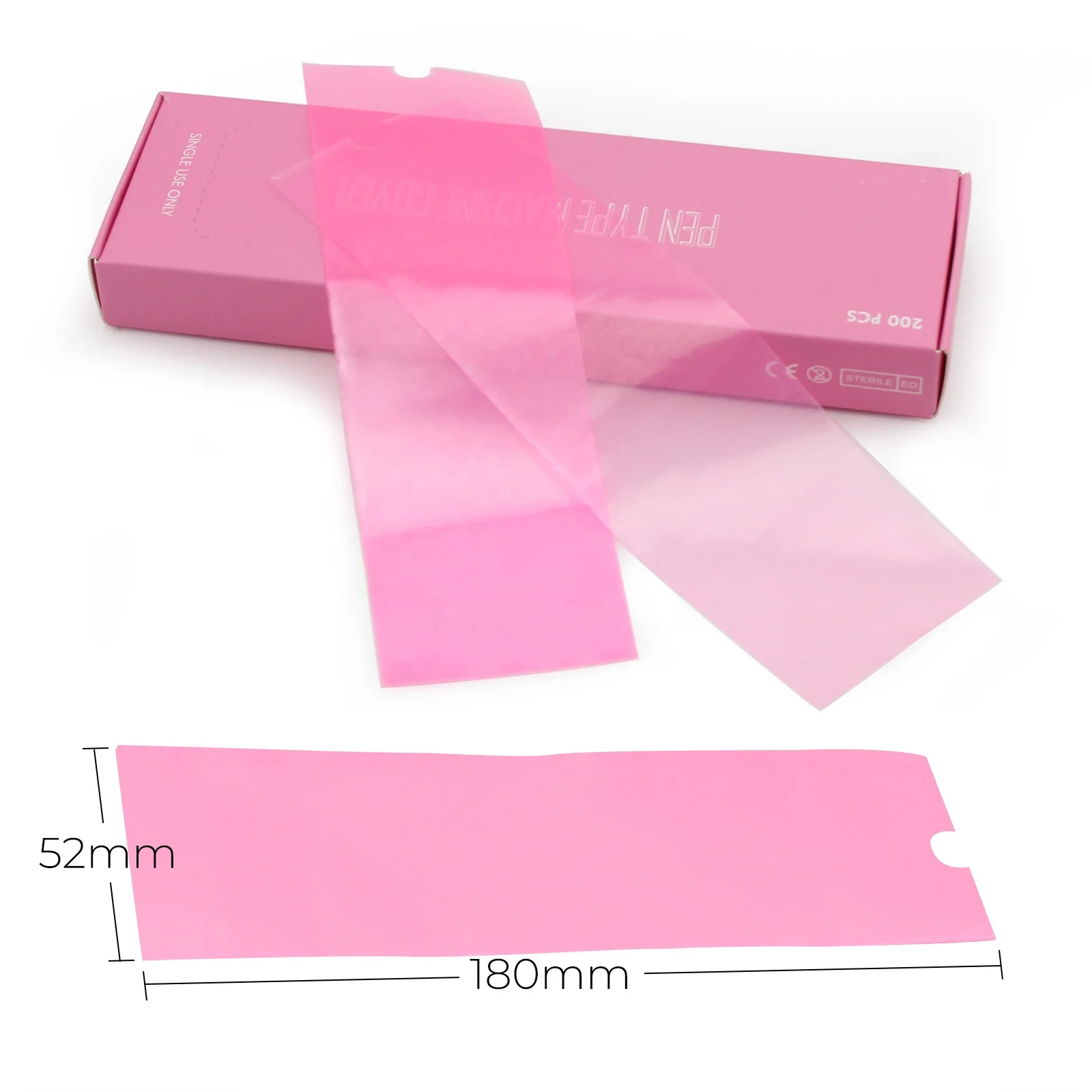 200pcs/box Pink Tattoo Pen Machine Cover Bag Permanent Makeup Wireless Pen Sleeves