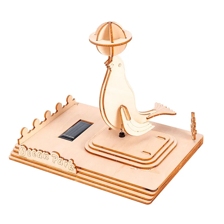 Деревянная игрушка-Пазл «Морской лев» на солнечных батареях