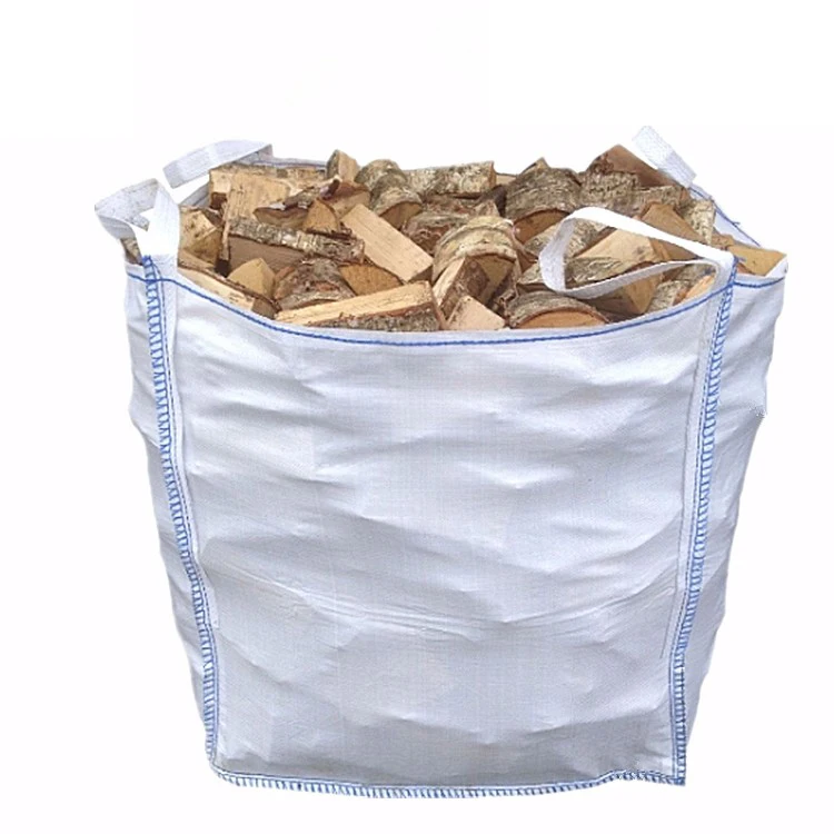 EGP Factory Firewood Super Sack FIBC 1000-2000kg Bulk Jumbo Bag u-panel Breathable Firewood Can Loading Flat Bottom Discharge