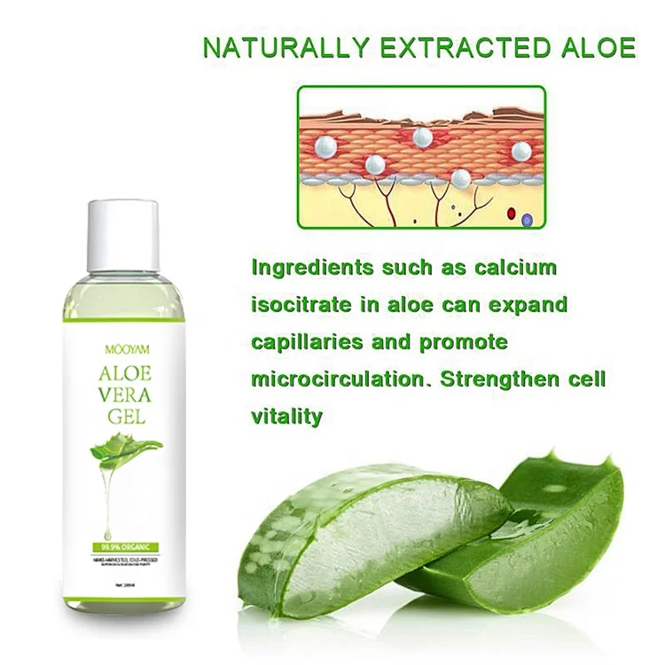 OEM Private Label 100% Pure Natural Organic Aloe Vera Smoothing Gel Moisture Repair Cream Face Acne Treatment Gel Aloe Vera Gel