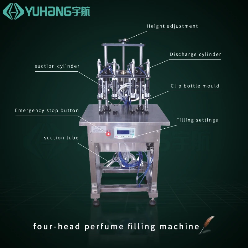 Semi auto 4 Heads Essential Oil Water Perfume Filling Machine Bottle Vacuum Perfume Filler Manual Filling Machine