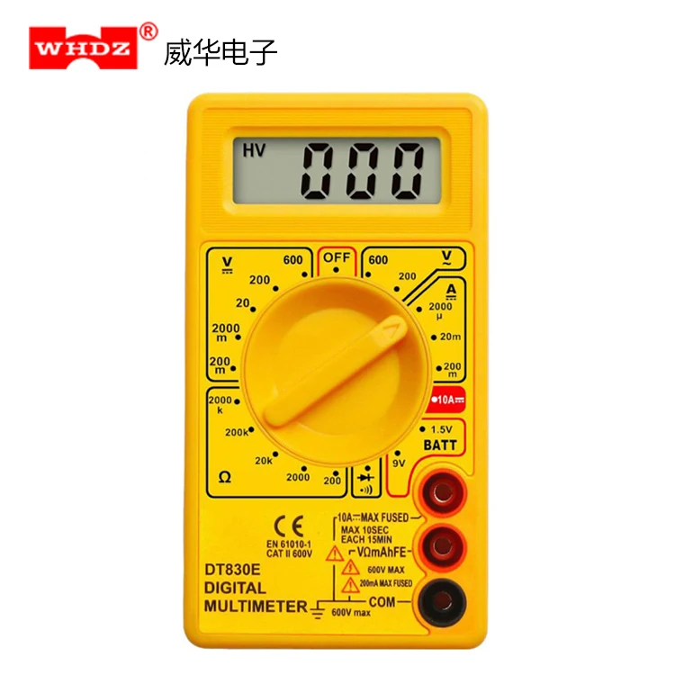 Popular Digital Multimeter DT830E with battery tester buzzer CE CAT II