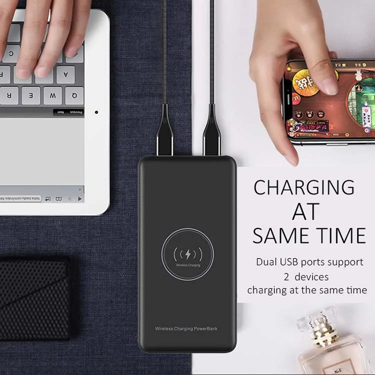 Портативное мини-зарядное устройство 2020 мАч 10000 18 Вт USB QC3.0 PD Type C с двумя выходами беспроводное быстрое зарядное для мобильного телефона внешний аккумулятор