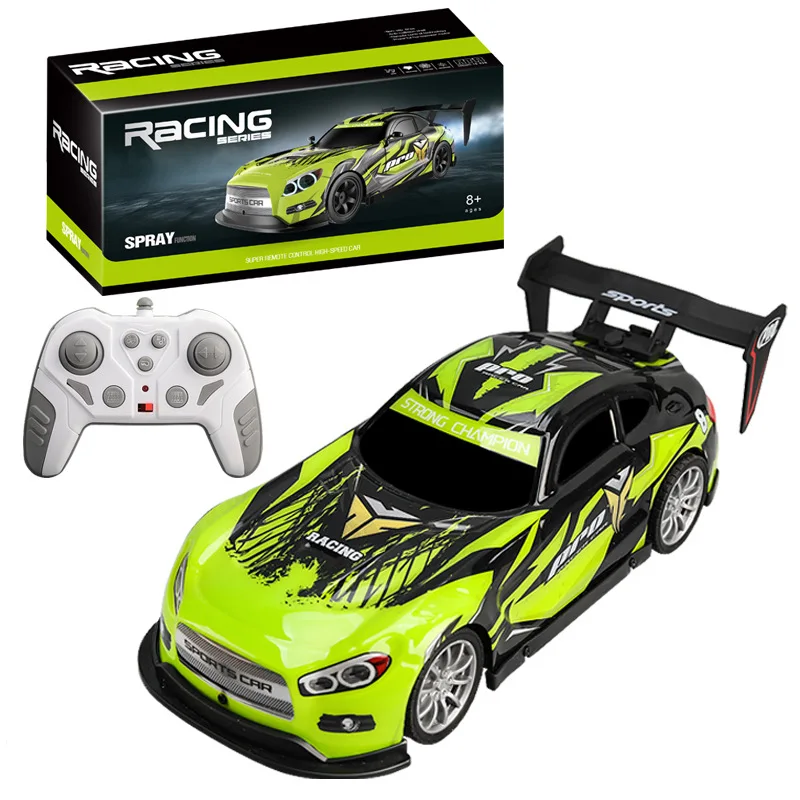 New wireless remote control car drift light sound effect spray simulation remote control racing boy children toy car