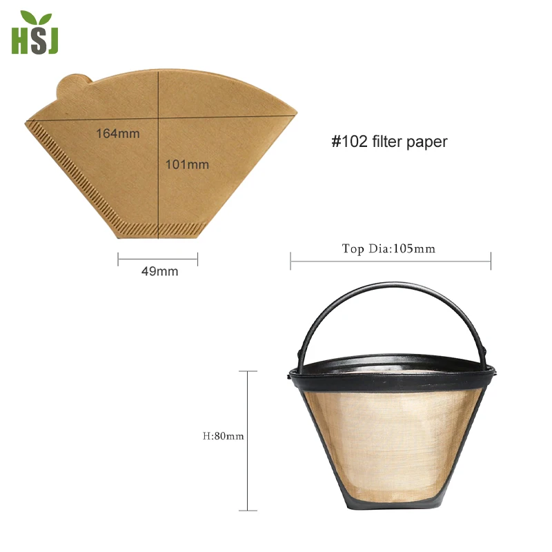 Krups Refillable Coffee Filter, Durable #4 Coffee Filter for Krups Brewer with 50pcs Paper Filter