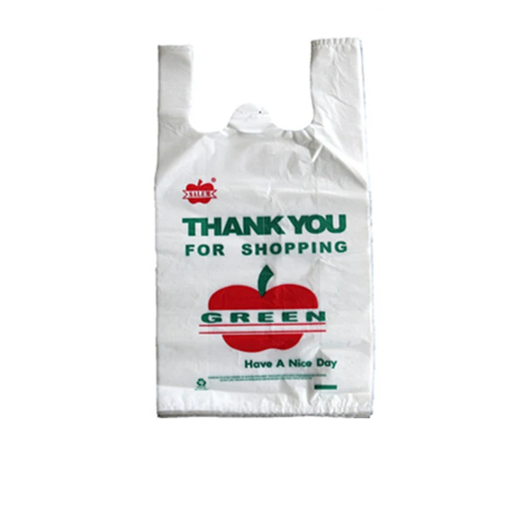 Custom Logo White Plastic Custom Hdpe Plastic T Shirt Shopping Bags Hot Sale Products Eco-friendly T-shirt Bag
