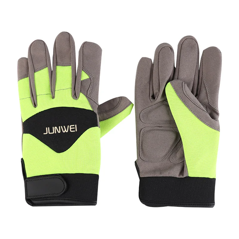 Factory Supply Custom Logo Synthetic Leather Palm Padded Anti Vibration Auto Mechanic Work Gloves