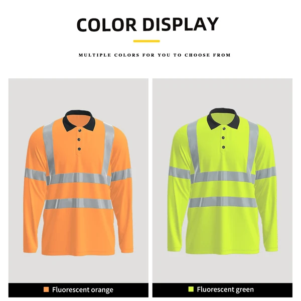 Hi Vis Safety T Shirts Tops Long Sleeve Reflective Shirt Construction High Visibility Work Clothes For Men Work Wear