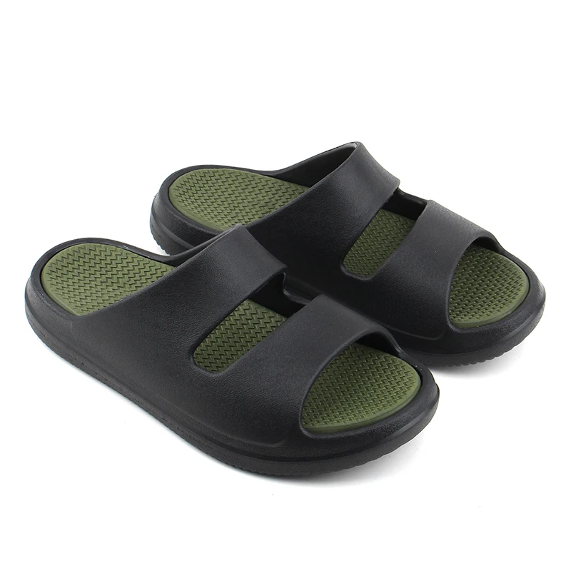 Wholesale Athletic Double Strap Slides Comfort Sandals Men Outdoor Gym Walking Shoes Mens Sandals Custom Slides Sports Slippers