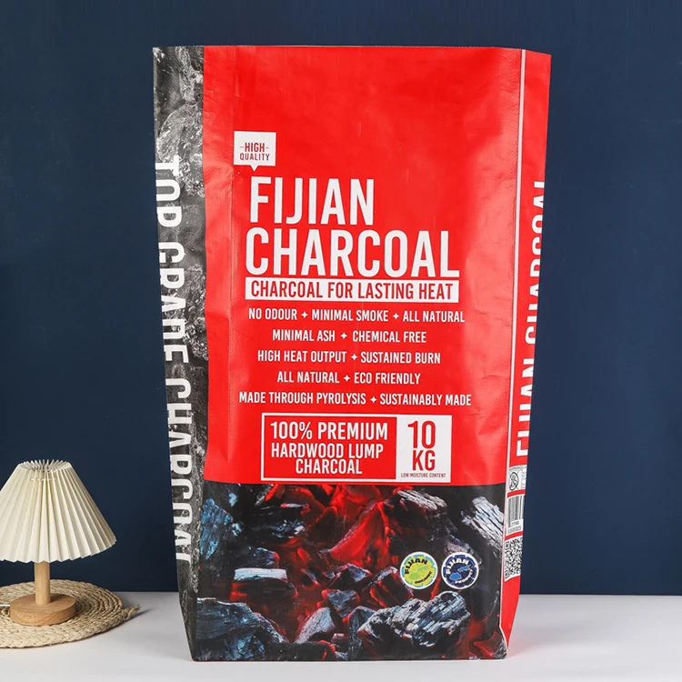Laminated PP Woven Bopp Bag 5KG 10KG BBQ Charcoal Packing Bag Custom Printed Bopp Charcoal Packaging Bag