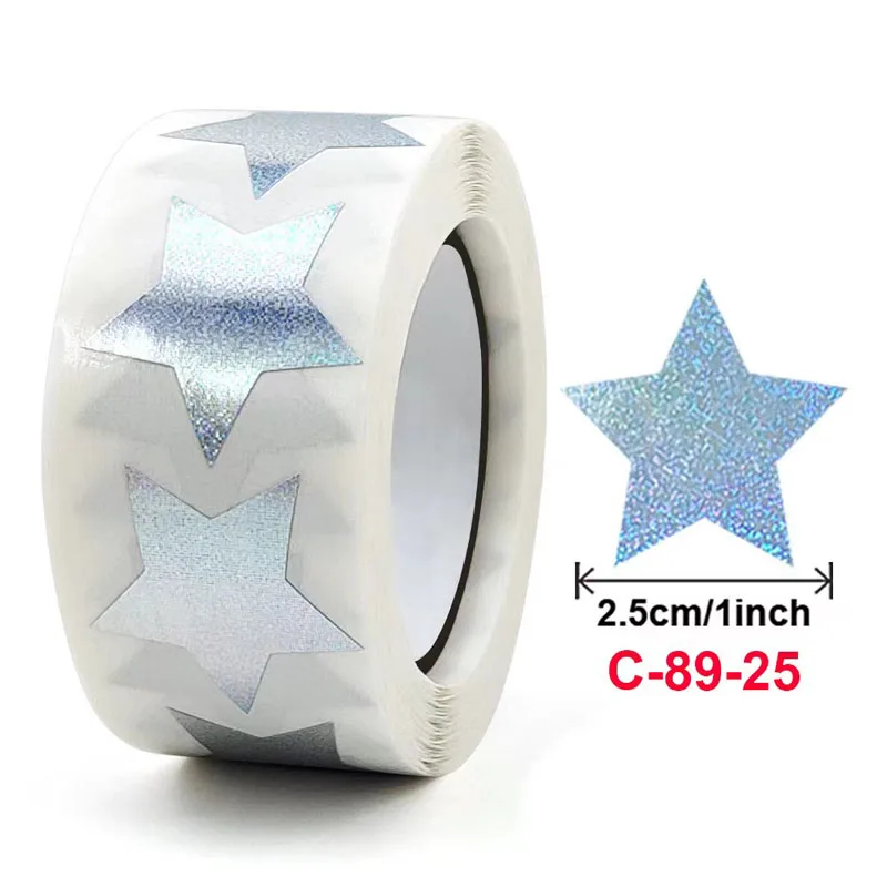 500pcs Order Color laser Paper Blank Sticker Gift Star Self-adhensive Stickers Decorative Envelope Seal Sticker