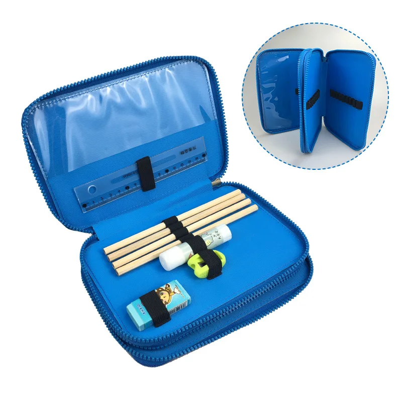 2/3/4 Layers Artist Large Capacity Handy Oxford Fabric Storage Organizer Pencil Case with Zipper Canvas Pen Case for Students